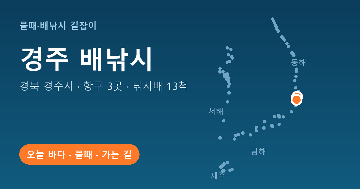 경북 경주시 배낚시 항구 3곳 · 낚시배 13척