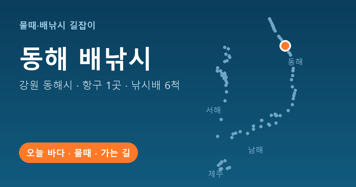 강원 동해시 배낚시 항구 1곳 · 낚시배 6척