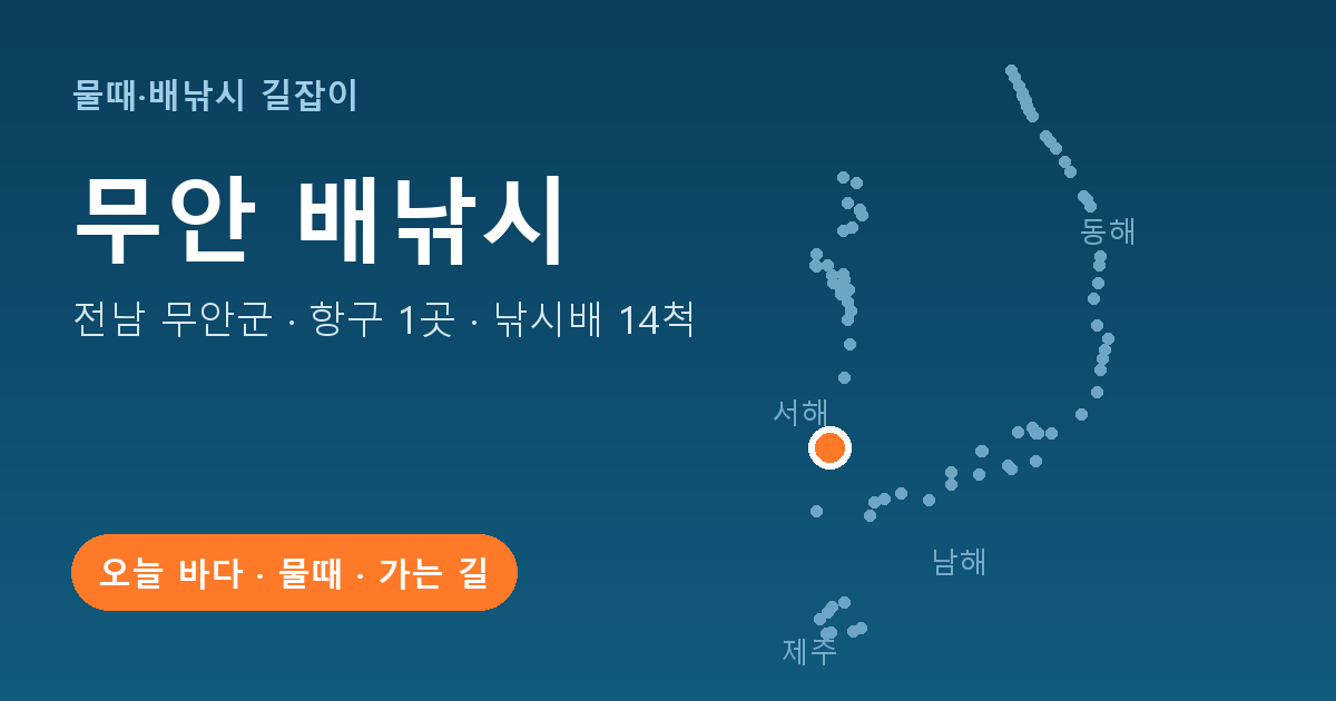전남 무안군 배낚시 항구 1곳 · 낚시배 14척