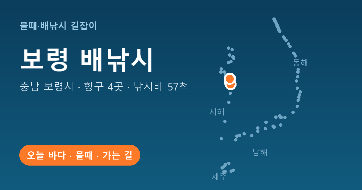 충남 보령시 배낚시 항구 4곳 · 낚시배 57척