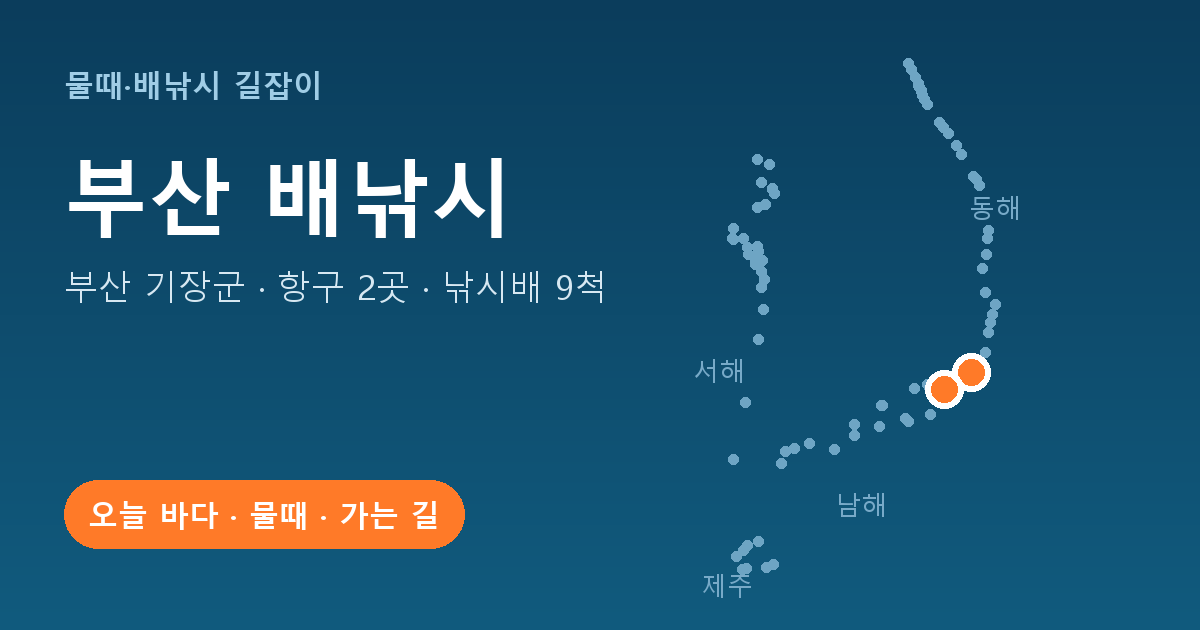 부산 기장군 배낚시 항구 2곳 · 낚시배 9척