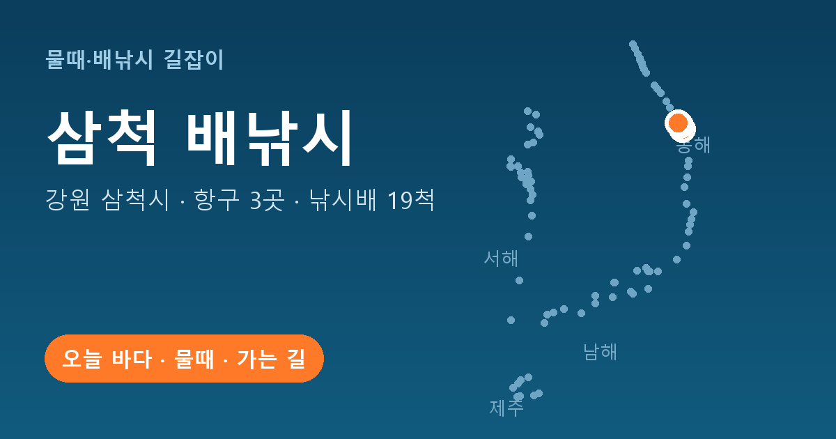 강원 삼척시 배낚시 항구 3곳 · 낚시배 19척