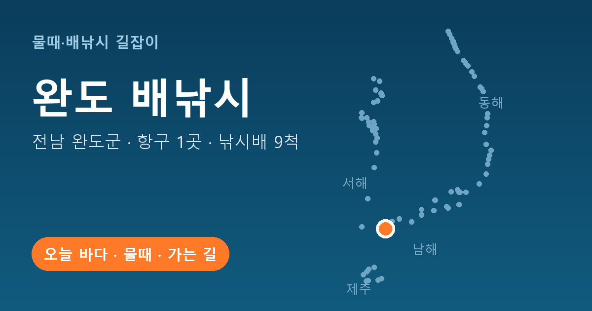 전남 완도군 배낚시 항구 1곳 · 낚시배 9척