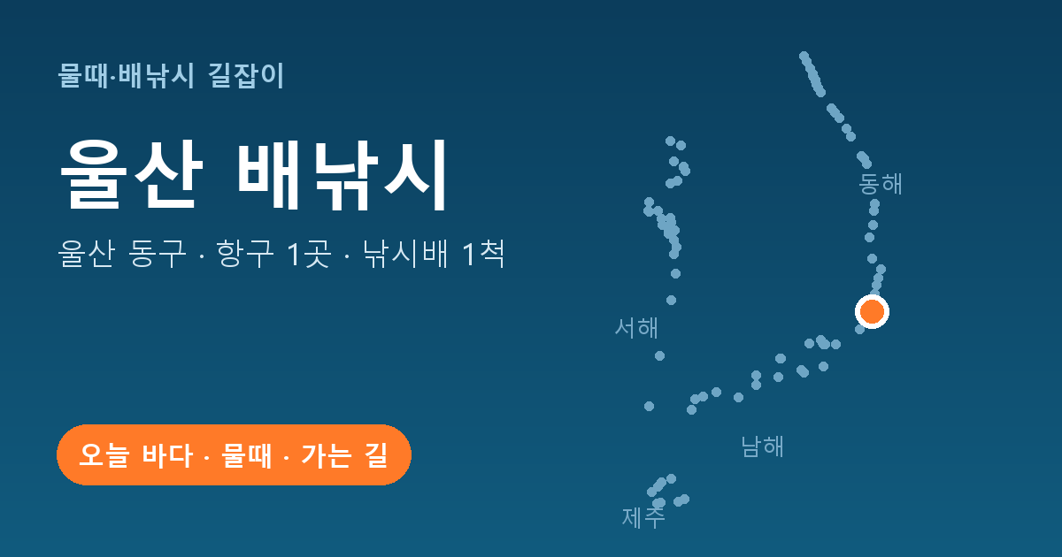울산 동구 배낚시 항구 1곳 · 낚시배 1척