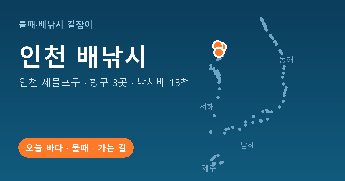 인천 제물포구 배낚시 항구 3곳 · 낚시배 13척
