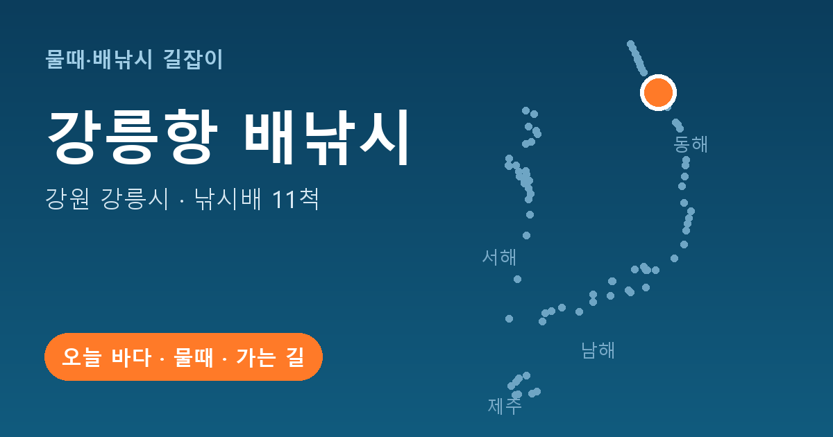 강릉항 위치: 강원 강릉시 · 낚시배 11척
