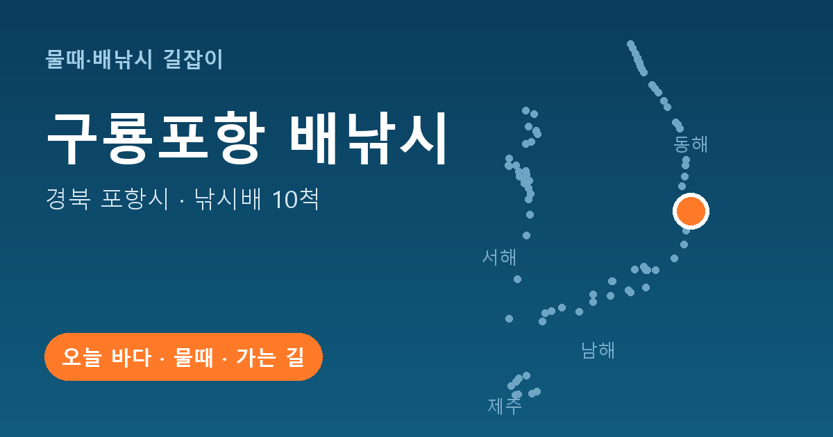 구룡포항 위치: 경북 포항시 · 낚시배 10척