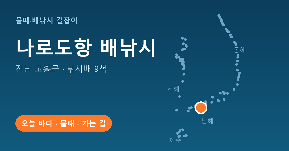 나로도항 위치: 전남 고흥군 · 낚시배 9척