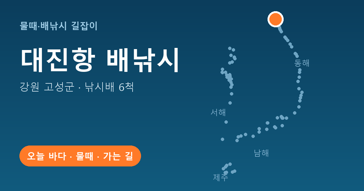 대진항 위치: 강원 고성군 · 낚시배 6척