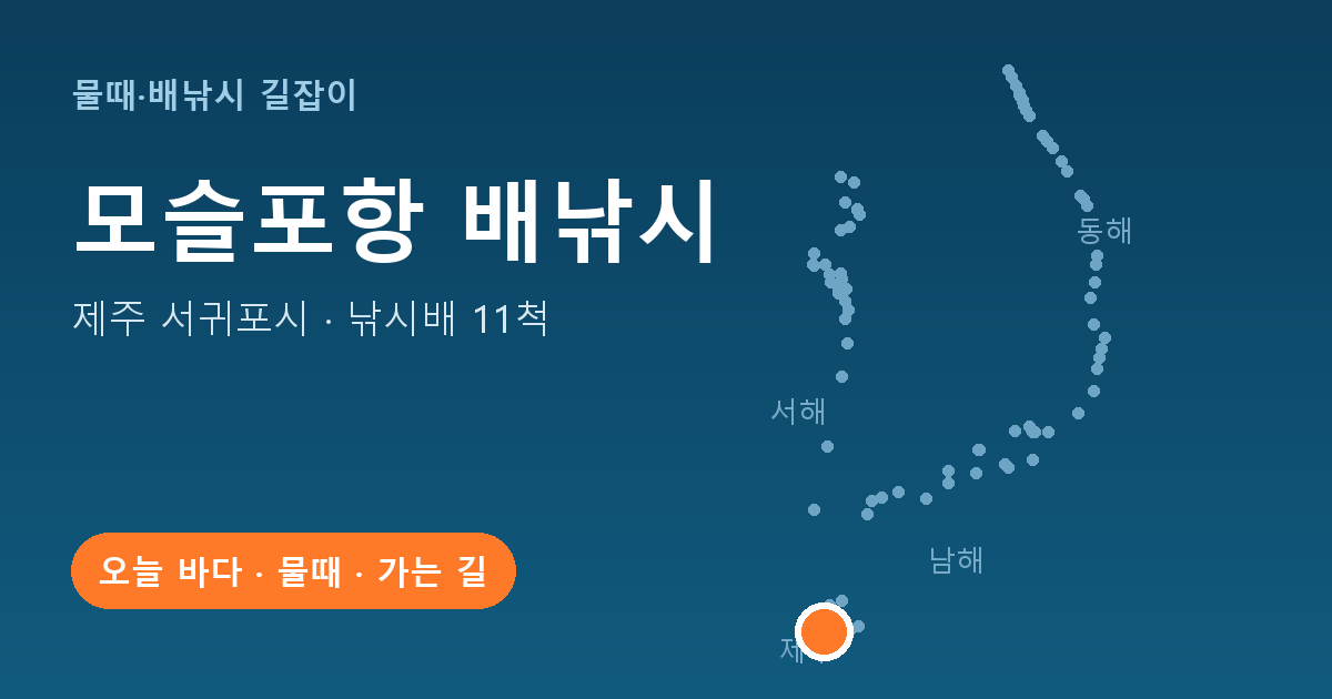 모슬포항 위치: 제주 서귀포시 · 낚시배 11척