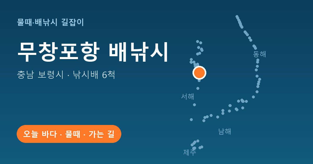 무창포항 위치: 충남 보령시 · 낚시배 6척