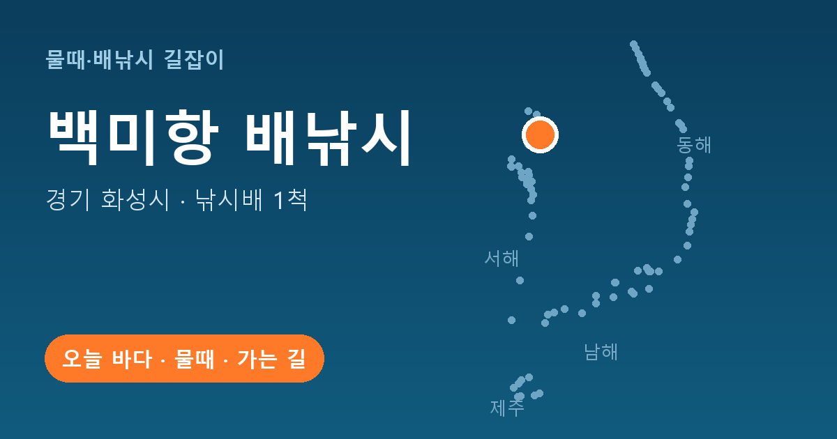 백미항 위치: 경기 화성시 · 낚시배 1척