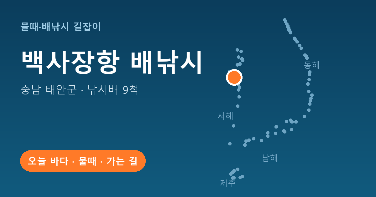 백사장항 위치: 충남 태안군 · 낚시배 9척