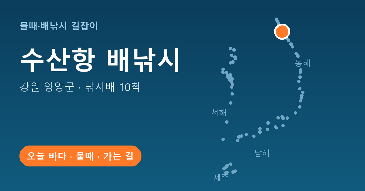 수산항 위치: 강원 양양군 · 낚시배 10척