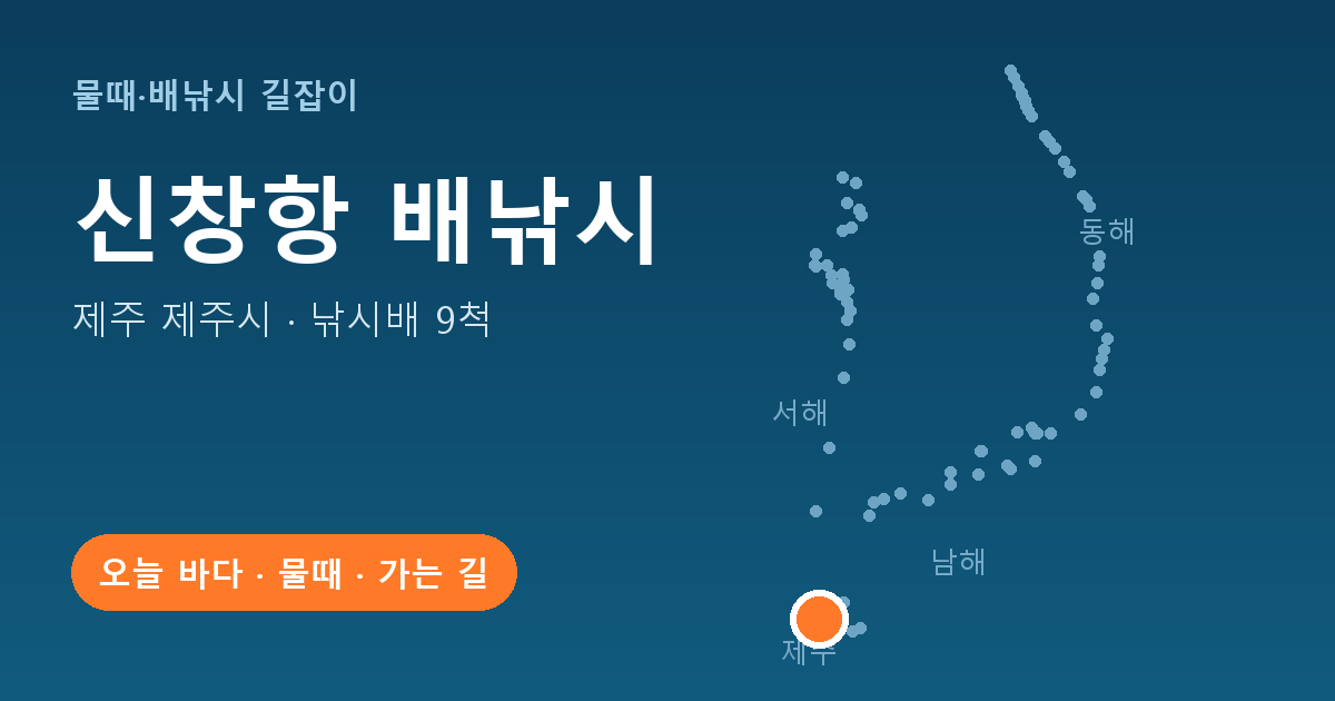 신창항 위치: 제주 제주시 · 낚시배 9척