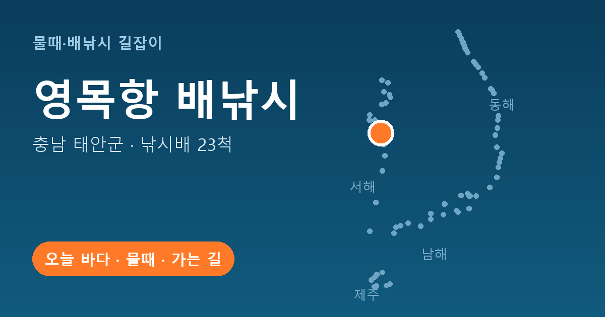 영목항 위치: 충남 태안군 · 낚시배 23척