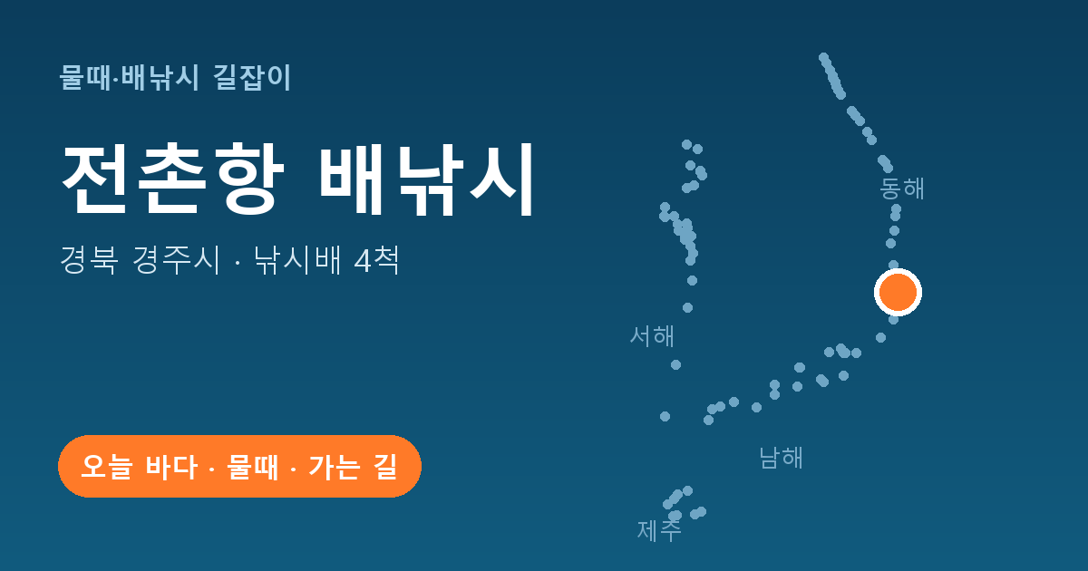 전촌항 위치: 경북 경주시 · 낚시배 4척
