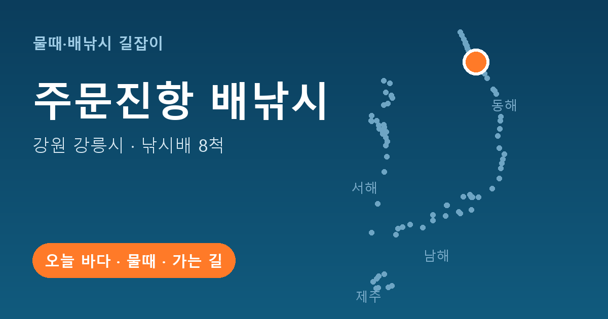 주문진항 위치: 강원 강릉시 · 낚시배 8척