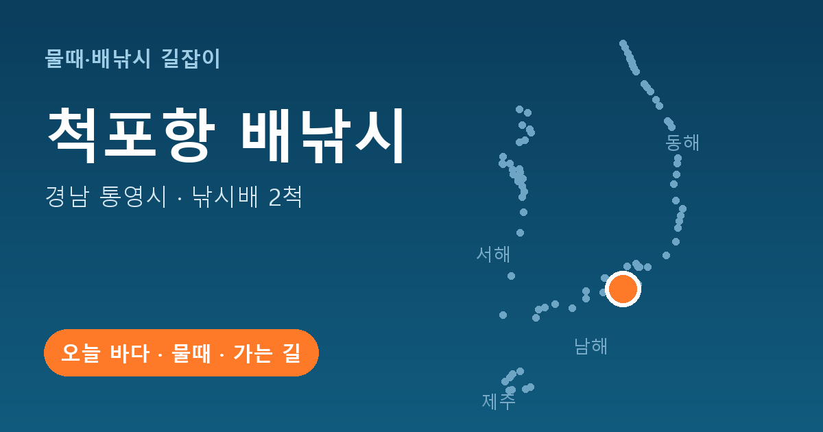 척포항 위치: 경남 통영시 · 낚시배 2척