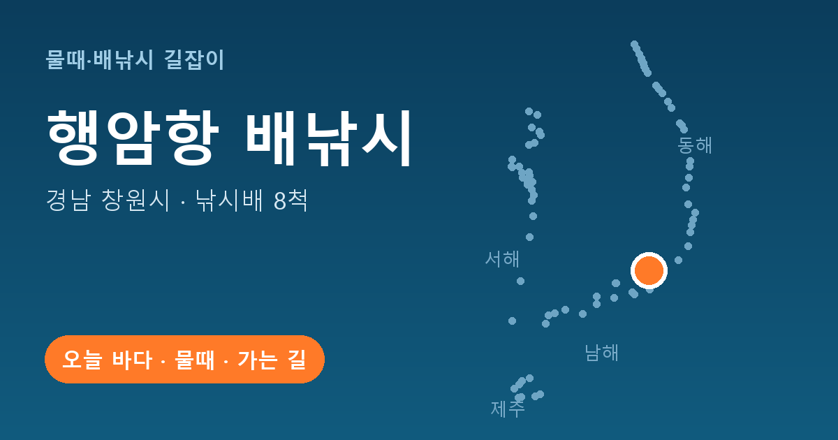 행암항 위치: 경남 창원시 · 낚시배 8척